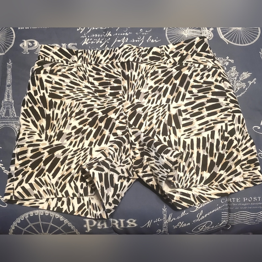 White House Black Market Black and White Patterned Shorts